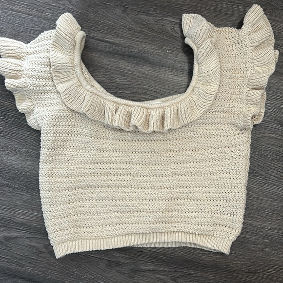 H&M Cream Crochet Knit Top - Picture 2 of 4